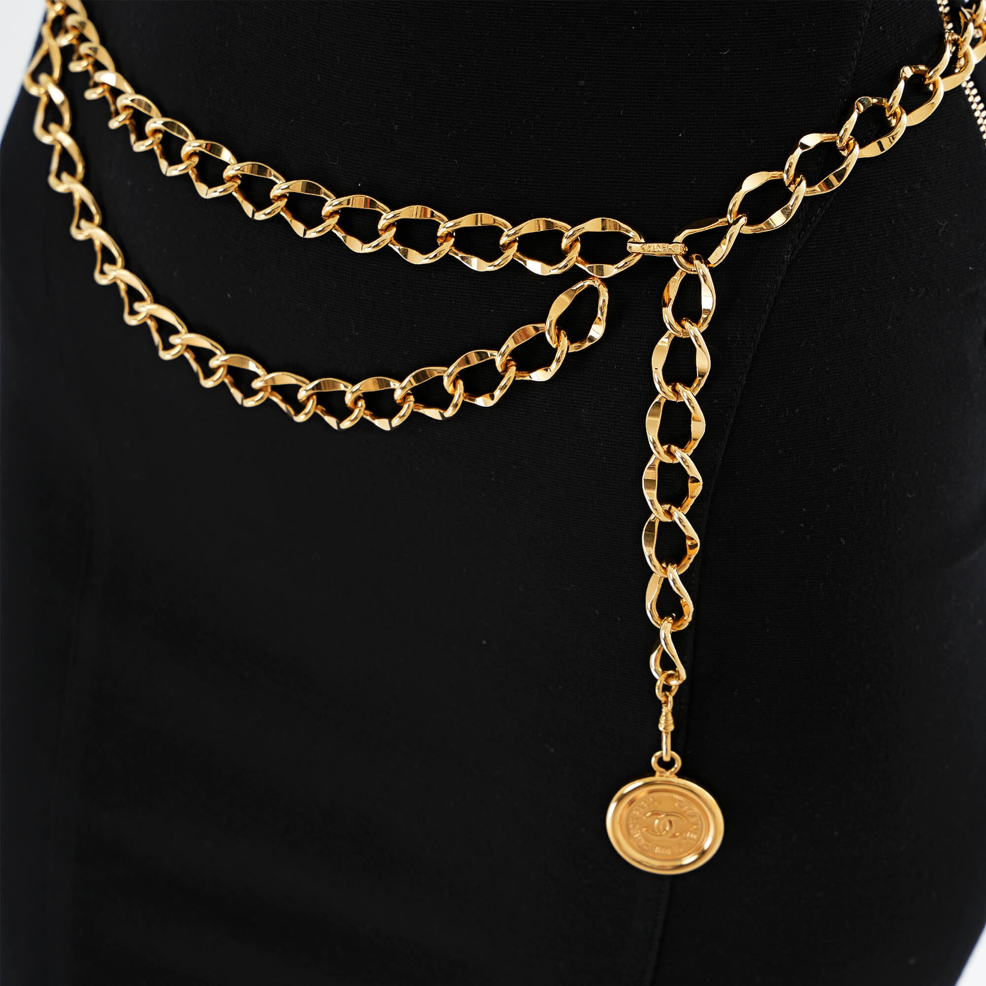 Chanel - Gold Tone Chain w Vintage Madallion Belt